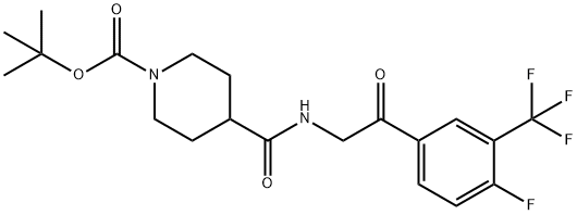 4-[[[2-[4-氟-3-(三氟甲基)苯基]-2-氧代乙基]氨基]羰基]-1-哌啶羧酸叔丁酯, 1082949-99-2, 结构式