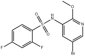 N-(5-溴-2-甲氧基吡啶-3-基)-2,4-二氟苯磺酰胺, 1086063-46-8, 结构式