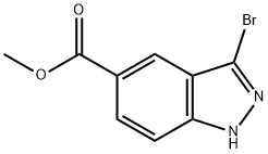 3-溴-1H-吲唑-5-甲酸甲酯, 1086391-06-1, 结构式