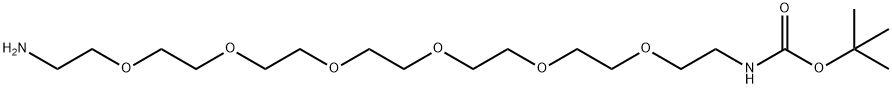 22-Amino-5,8,11,14,17,20-hexaoxa-2-azadocosanoic acid 1,1-dimethylethyl ester Struktur