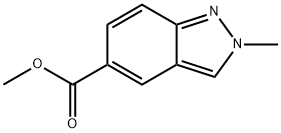 2-メチル-2H-インダゾール-5-カルボン酸メチルエステル 化学構造式