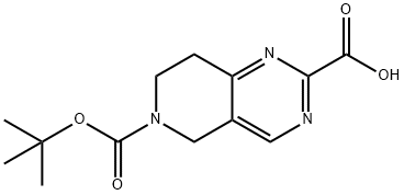 6-BOC-5,6,7,8-四氢吡啶[4,3-D]嘧啶-2-甲酸, 1092352-58-3, 结构式