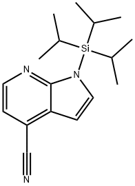 1-[三(1-甲基乙基)硅基]-1H-吡咯并[2,3-B]吡啶-4-甲腈 结构式