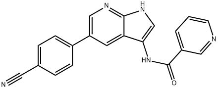 N-[5-(4-氰基苯基)-1H-吡咯并[2,3-B]吡啶-3-基]-3-吡啶甲酰胺, 1093222-27-5, 结构式