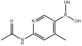 6-acetamido-4-methylpyridine-3-boronic acid Struktur