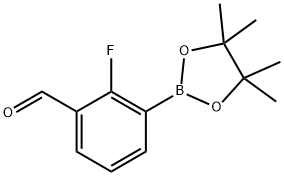 2-氟-3-醛基苯硼酸频哪醇酯, 1112209-40-1, 结构式