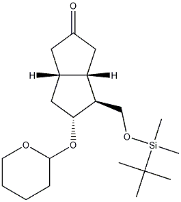 [3aS-(3aa,4a,5b,6aa)]-4-[[[(tert-Butyl)dimethylsilyl]oxy]methyl]-5-[(tetrahydro-2H-pyran-2-yl)oxy]hexahydro-2(1H)-pentalenone Struktur