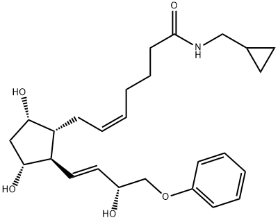 (5Z)-N-(Cyclopropylmethyl)-7-[(1R,2R,3R,5S)-3,5-dihydroxy-2-[(1E,3R)-3-hydroxy-4-phenoxy-1-buten-1-yl]cyclopentyl]-5-heptenamide Structure