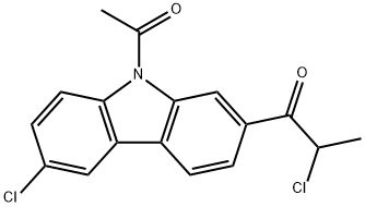 9-Acetyl-6-chloro-2-(2-chloro-1-oxopropyl)-9H-carbazole Struktur