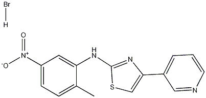 N-(2-甲基-5-硝基苯基)-4-(3-吡啶基)-2-噻唑胺氢溴酸盐,1143459-81-7,结构式