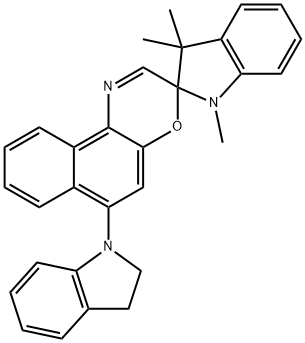 1,3,3-トリメチル-6′-インドリルスピロ[インドリン-2,3-[3H]ナフト[2,1-b][1,4]オキサジン] 化学構造式