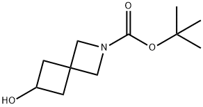 6-羟基-2-氮杂螺[3.3]庚烷-2-甲酸叔丁酯 结构式