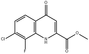 7-氯-8-氟-4-羟基喹啉-2-甲酸甲酯, 1150164-88-7, 结构式