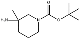 3-氨基-1-叔丁氧羰基-3-甲基哌啶 结构式