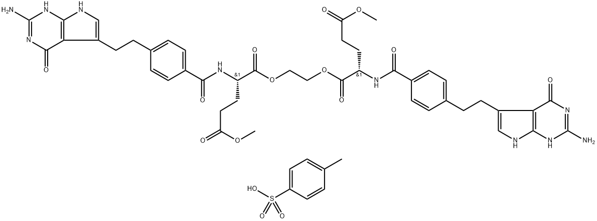 N-[4-[2-(2-Amino-4,7-dihydro-4-oxo-3H-pyrrolo[2,3-d]pyrimidin-5-yl)ethyl]benzoyl]-L-glutamic acid 1,1'-(1,2-ethanediyl) 5,5'-dimethyl ester 4-methylbenzenesulfonate