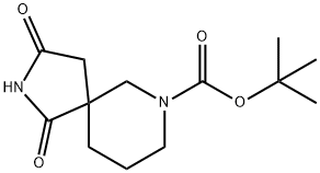 1,3-二氧代-2,7-二氮杂螺[4.5]癸烷-7-甲酸叔丁酯, 1160246-76-3, 结构式