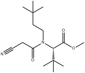 N-(2-氰乙酰基)-N-(3,3-二甲基丁基)-3-甲基-L-缬氨酸甲酯 结构式