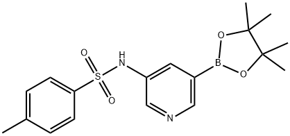 4-methyl-N-(5-(4,4,5,5-tetramethyl-1,3,2-dioxaborolan-2-yl)pyridin-3-yl)benzenesulfonamide Struktur