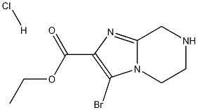 ethyl 3-bromo-5,6,7,8-tetrahydroimidazo[1,2-a]pyrazine-2-carboxylate hydrochloride Struktur