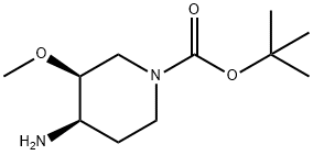 1-Piperidinecarboxylic acid, 4-amino-3-methoxy-, 1,1-dimethylethyl ester, (3S,4R)- Structure
