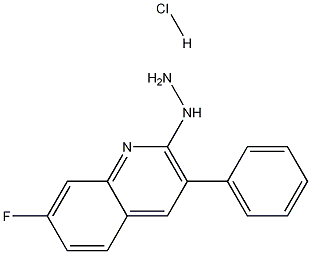 7-Fluoro-2-hydrazino-3-phenylquinoline hydrochloride Struktur