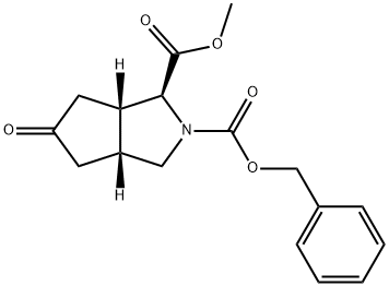 (1S)-2-benzyl 1-methyl 5-oxohexahydrocyclopenta[c]pyrrole-1,2(1H)-dicarboxylate Struktur