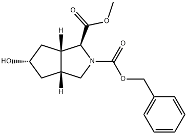 (1S)-2-benzyl 1-methyl 5-hydroxyhexahydrocyclopenta[c]pyrrole-1,2(1H)-dicarboxylate Struktur