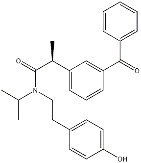 (S)-2-(3-benzoylphenyl)-N-(4-hydroxyphenethyl)-N-isopropylpropanamide Struktur
