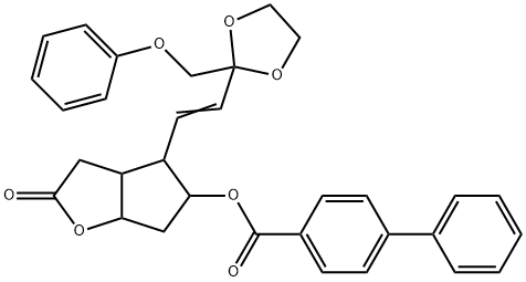 [1,1'-Biphenyl]-4-carboxylic acid hexahydro-2-oxo-4-[2-[2-(phenoxymethyl)-1,3-dioxolan-2-yl]ethenyl]-2H-cyclopenta[b]furan-5-yl ester Structure