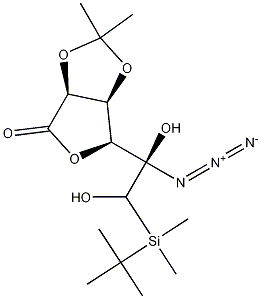 5-叠氮基-6-O-(叔丁基二甲基甲硅烷基)-2,3-O-异亚丙基L-古洛糖酸-1,4-内酯, 118464-49-6, 结构式