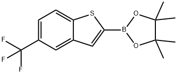 4,4,5,5-tetramethyl-2-(5-(trifluoromethyl)benzo[b]thiophen-2-yl)-1,3,2-dioxaborolane Struktur