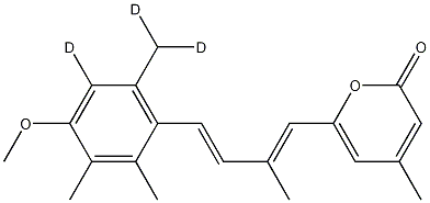 6-[(1E, 3E)-4-(4-Methoxy-2,3,6-trimethylphenyl-d3)-2-methyl-1,3-butadien-1-yl]-4-methyl-2H-pyran-2-one Structure