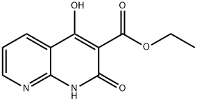 4-ヒドロキシ-2-オキソ-1,2-ジヒドロ-1,8-ナフチリジン-3-カルボン酸エチル 化学構造式