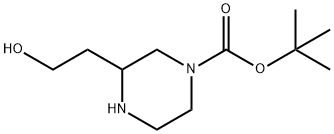 3-(2-羟基乙基)哌嗪-1-羧酸叔丁酯, 1188265-73-7, 结构式