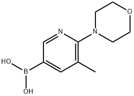 B-[5-甲基-6-(4-吗啉基)-3-吡啶基]硼酸 结构式