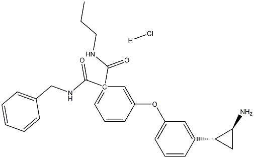 (S)-trans-N-3-{3-(2-Aminocyclopropyl)phenoxy}-1-benzylcarbamoyl propylbenzamide Hydrochloride Structure