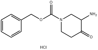 BENZYL 3-AMINO-4-OXOPIPERIDINE-1-CARBOXYLATE HYDROCHLORIDE 结构式