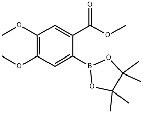 4,5-ジメトキシ-2-(メトキシカルボニル)フェニルボロン酸ピナコールエステル 化学構造式