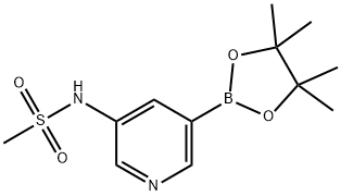 N-[5-(4,4,5,5-テトラメチル-1,3,2-ジオキサボロラン-2-イル)ピリジン-3-イル]メタンスルホンアミド 化学構造式