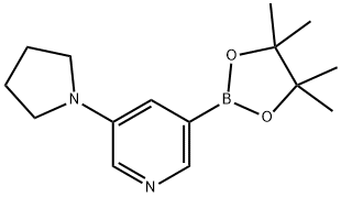 3-(pyrrolidin-1-yl)-5-(4,4,5,5-
tetramethyl-1,3,2-dioxaborolan-2-yl)pyridine Structure