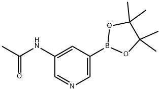 N-(5-(4,4,5,5-テトラメチル-1,3,2-ジオキサボロラン-2-イル)ピリジン-3-イル)アセトアミド 化学構造式