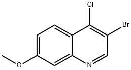 3-ブロモ-4-クロロ-7-メトキシキノリン 化学構造式