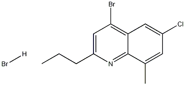 4-Bromo-6-chloro-8-methyl-2-propylquinoline hydrobromide Structure