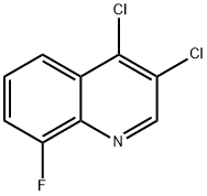 3,4-ジクロロ-8-フルオロキノリン 化学構造式