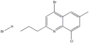 4-Bromo-8-chloro-6-methyl-2-propylquinoline hydrobromide Structure