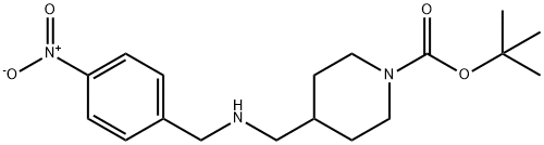 4-((4-nitrobenzylamino)methyl)piperidine-1-carboxylic acid tert-butyl ester Struktur
