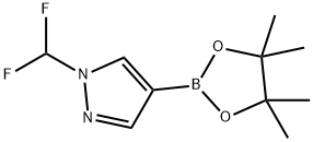 1-(ジフルオロメチル)-4-(4,4,5,5-テトラメチル-1,3,2-ジオキサボロラン-2-イル)-1H-ピラゾール 化学構造式