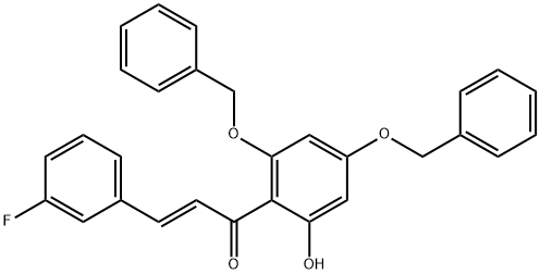 3-(3-Fluorophenyl)-1-[2-hydroxy-4,6-bis(phenylmethoxy)phenyl]-2-propen-1-one Struktur