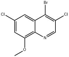 4-Bromo-3,6-dichloro-8-methoxyquinoline 化学構造式
