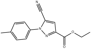 5-氰基-(4-甲基苯基)-1H-吡唑-3-羧酸乙酯, 121434-51-3, 结构式
